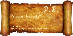 Prager Rezső névjegykártya