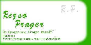 rezso prager business card